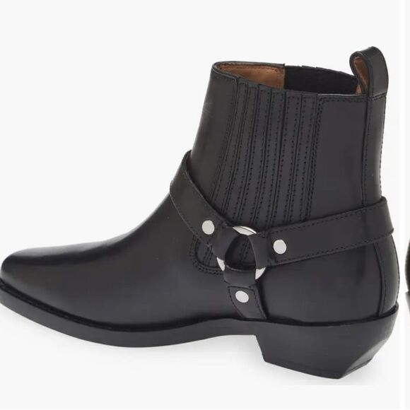 Madewell The Santiago Western Black Leather Ankle Boot US 11 - Picture 8 of 10